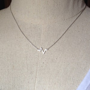 Silver Heartbeat Necklace, Dainty Necklace image 4