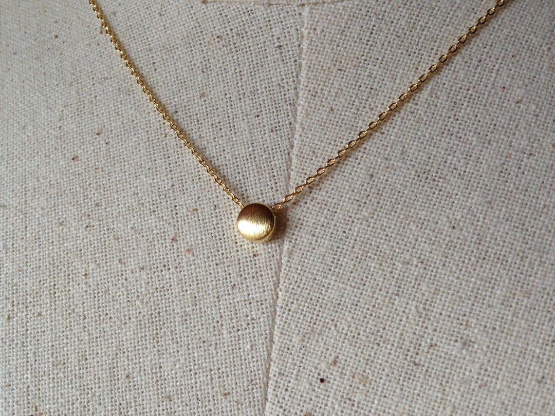 Gold Dot Necklace, 14k Gold Plated, Dainty Necklace, Tiny Dot Necklace