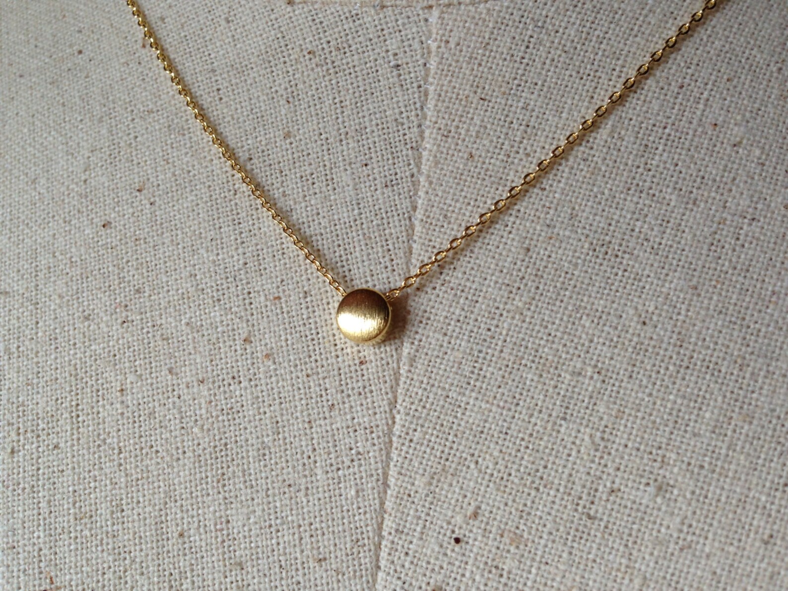 Gold Dot Necklace 14k Gold Plated Dainty Necklace Tiny Dot - Etsy