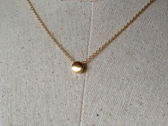 Gold Dot Necklace 14k Gold Plated Dainty Necklace Tiny Dot Necklace Etsy