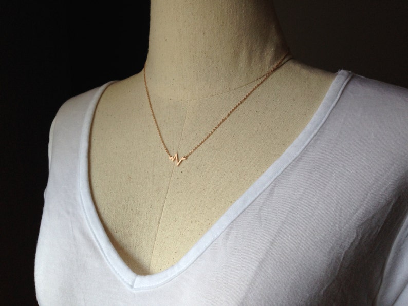 rose gold heartbeat necklace rose gold heartbeat necklace