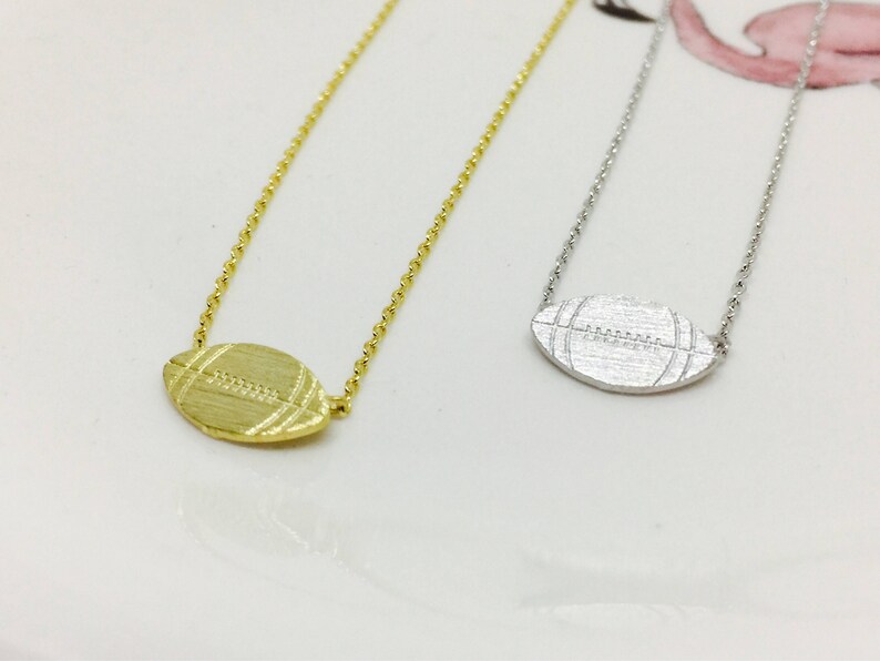 Football Necklace 14k Gold Plated/rose Gold/silver Dainty Etsy Denmark