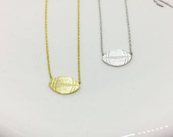 Football Necklace, 14k Gold plated/Rose Gold/Silver, Dainty Necklace