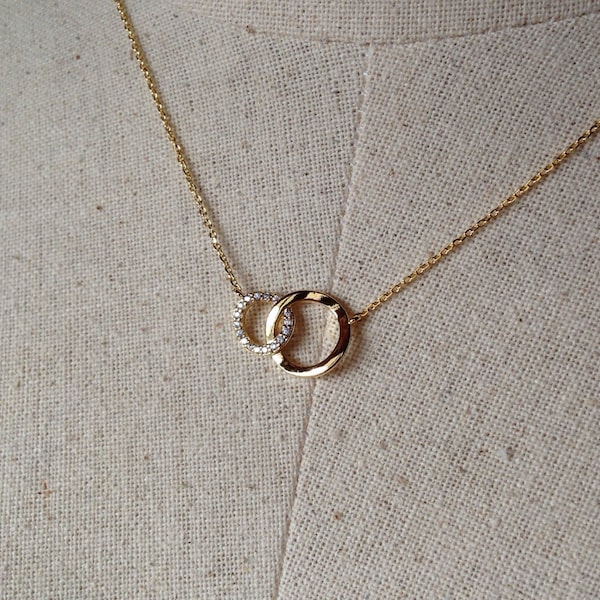 Gold Circle Necklace Etsy