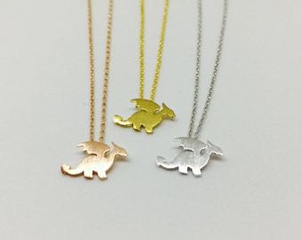 Dragon Necklace, 14k Gold plated/Rose Gold/Silver, Dainty Necklace