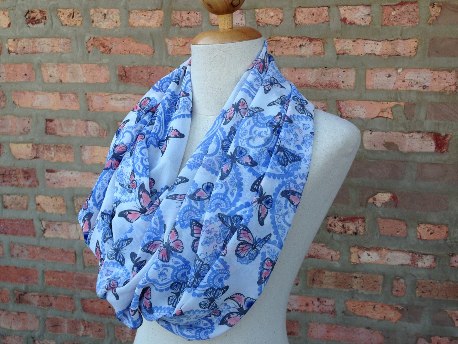 Reversible Butterfly Print Scarf