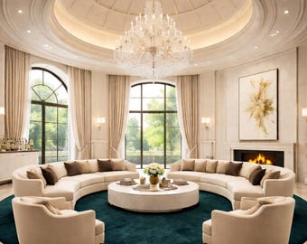 Hand-Tufted Solid Dark Teal Round Rug – Modern Luxury Statement Piece 8x8