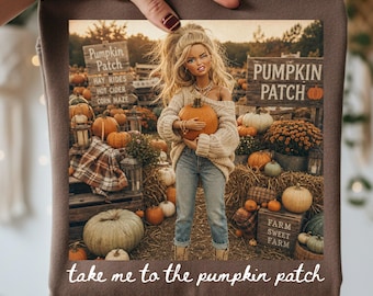 Funny Take Me To The Pumpkin Patch PNG Girly Halloween Png  Retro Doll Face Meme Sublimation Design Trendy Fall Lover Shirt  Autumn Png