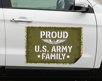 Proud Army Family Car Magnet Sign, Patriotic USA Military Support Sign, Army Family Pride Vehicle Door Magnet, Multiple Sizes, Ready to Use
