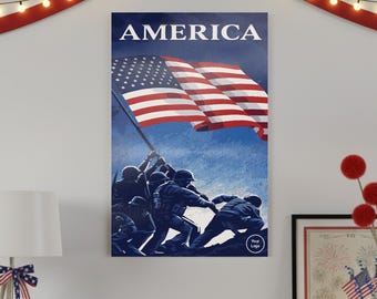 Decoración de pared metálica personalizada del 250 aniversario del 4 de julio. Elija entre 5 diseños. Añada foto, logotipo o texto. Decoración patriótica estadounidense. Impresión metálica para interiores.