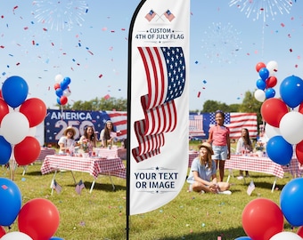 Bandera personalizada del 250 aniversario del 4 de julio, 457 x 76 cm / Suba su diseño, logotipo o texto, letrero patriótico personalizado, para exhibición en exteriores, hecho en EE. UU.