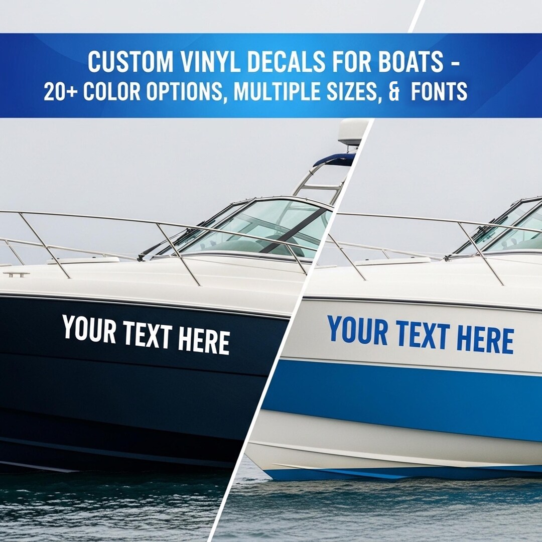 Custom Boat Name Vinyl Decal, Personalized Boat Lettering Sticker ...