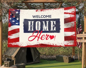 ¡Bienvenido a casa, héroe! Pancarta de vinilo de apoyo militar del Ejército de EE. UU., decoración para la celebración de la familia del soldado, letrero de bienvenida para veteranos, varios tamaños, EE. UU.