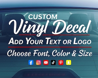 Calcomanía personalizada con logotipo comercial para vehículos / Letras de vinilo personalizadas para ventanas de autos, camiones, barcos, escaparates y promoción empresarial.