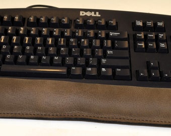 Handmade Leather Keyboard Wrist Support with Slip Resistant Pad Included.