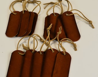 13 Handmade Leather Gift Tags 3"x 1.25"