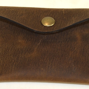 Cartera de cuero Crazy Horse hecha a mano para guardar tarjetas de crédito, efectivo, monedas y documentos de identidad.
