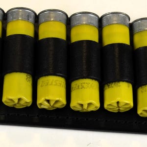 Handmade Leather Black Belt Ammo Keeper 20 Gauge 9 Rounds Fits on Belts Up To 2&quot;&quot; Wide Ammo Not Included