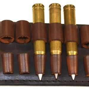 Leather 300 Winchester Mag Ammo Strip Handmade Holds 6 Rounds Fits on Belts Up To 2" Wide Cartridges Not Included