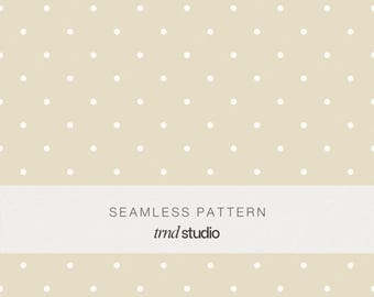 Classic Polka Dot Seamless Pattern | Neutral Beige Heirloom Traditional Design (PNG Digital Download)