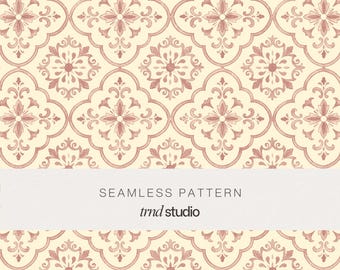 Watercolor Mediterranean Tile Seamless Pattern | Traditional Azulejos Mosaic Design (PNG Digital Download)