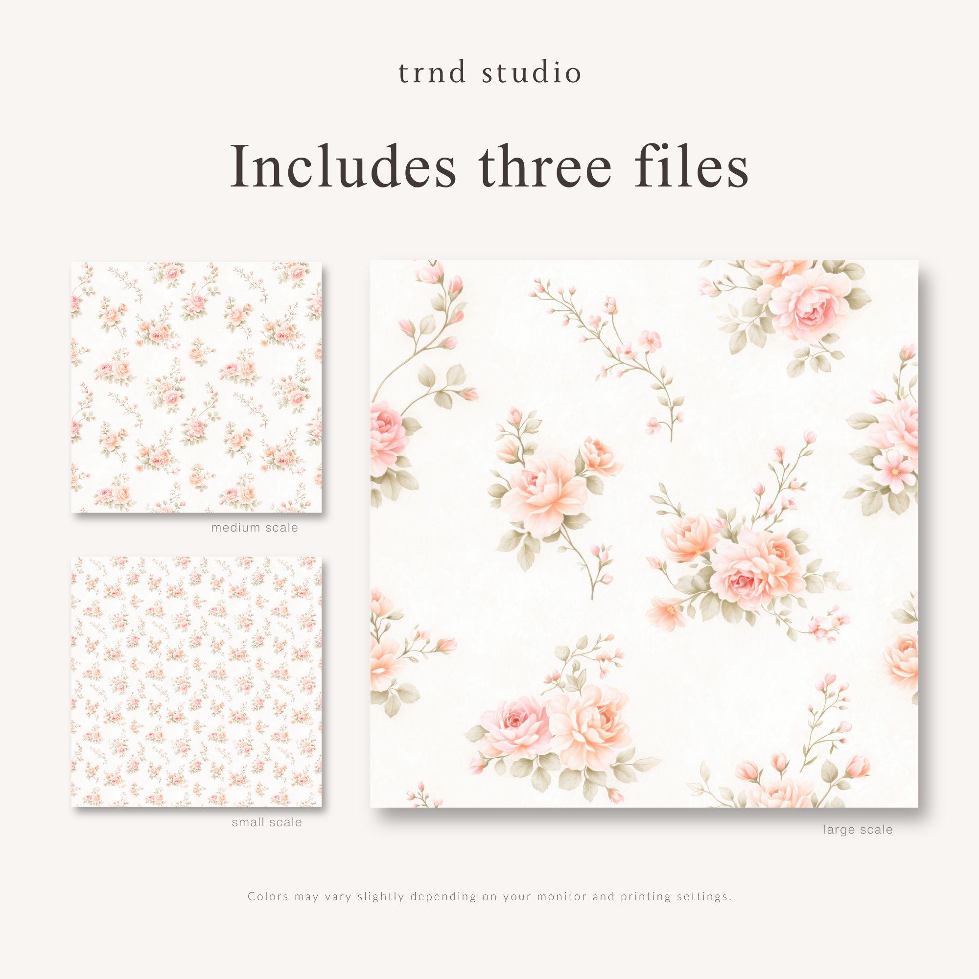Watercolor Rose Floral Bouquet Seamless Pattern | Cottagecore Shabby ...