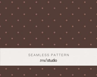 Dark Brown Polka Dot Seamless Pattern |  Traditional Heirloom Luxury Design (PNG Digital Download)