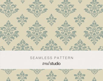 Damask Baroque Seamless Pattern | Classic Heirloom Victorian Design (PNG Digital Download)