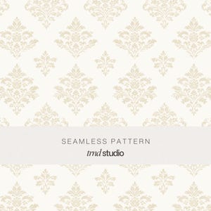 Modèle sans couture victorien damassé | Design traditionnel baroque héritage (téléchargement numérique PNG)