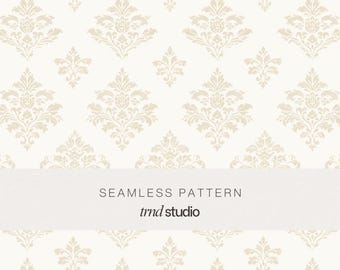 Damask Victorian Seamless Pattern | Heirloom Baroque Traditional Design (PNG Digital Download)