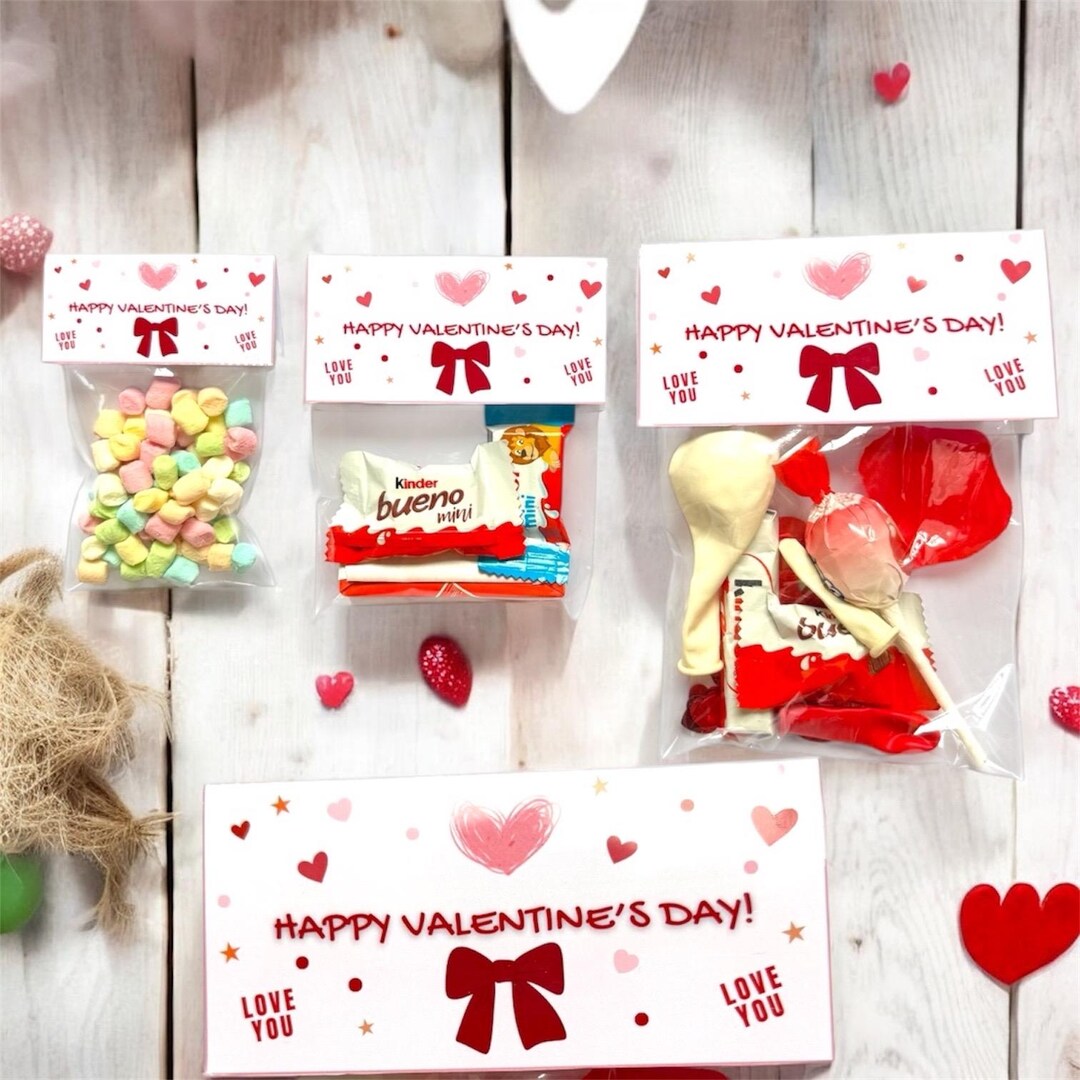 Valentine Treat Bag Toppers, School Valentine, Printable Gift Tags (PDF ...