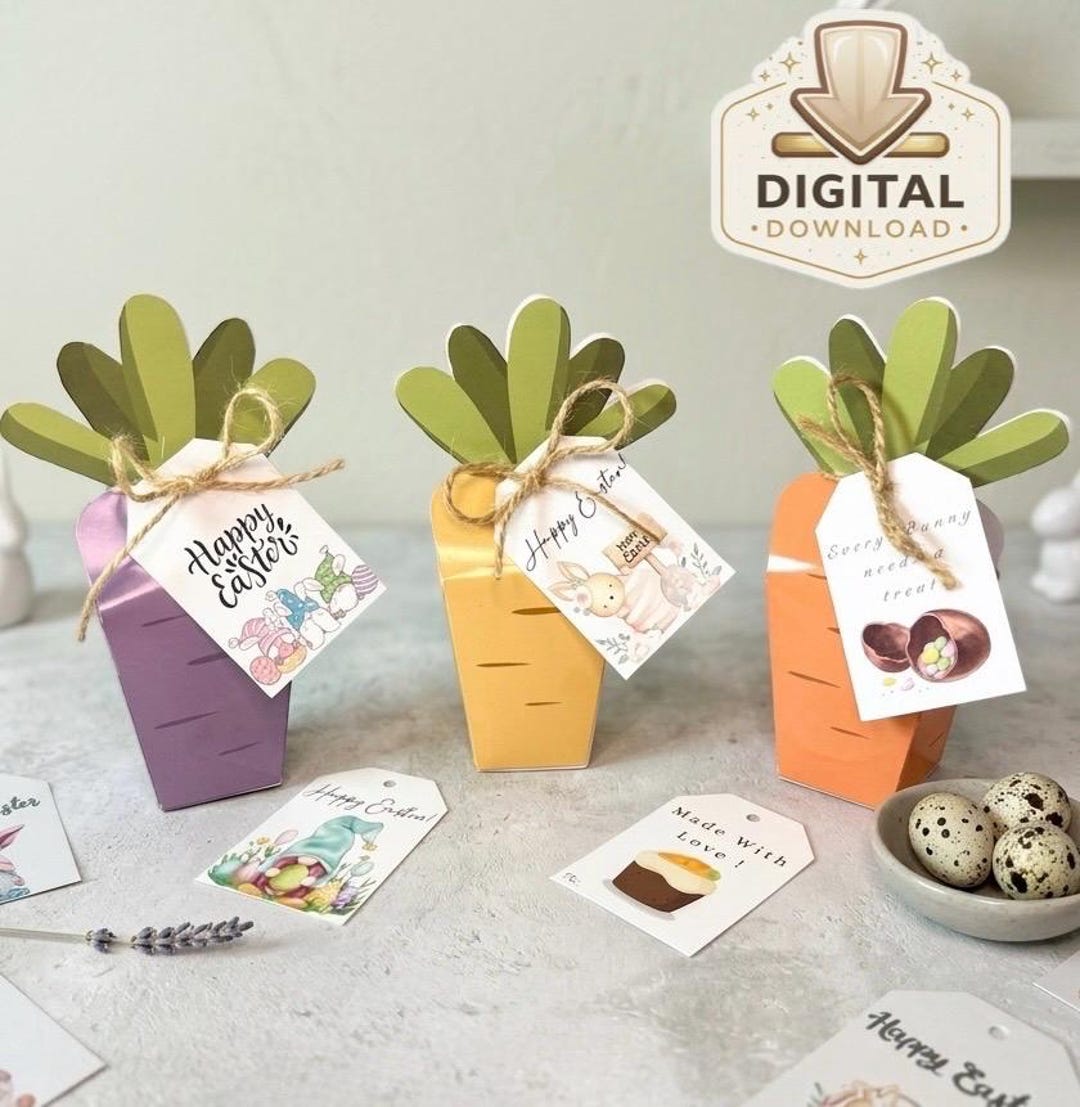 Printable Easter Carrot Box Template for Kinder Egg, Easter Egg Holder ...