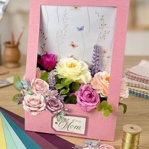 3D Flower Gift Box SVG PNG, Floral Shadow Box Template Cricut, Mother's Day Teacher Gift, Printable Paper Box, Succulent Holder DIY