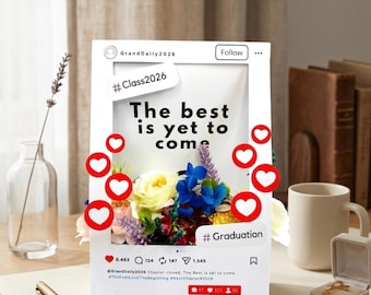 Abitur Geschenkbox Vorlage SVG, 3D Instagram Rahmen Gunstbox, Klasse von 2026 Cricut-Schnittdatei, druckbare Schattenbox, leere Version inklusive