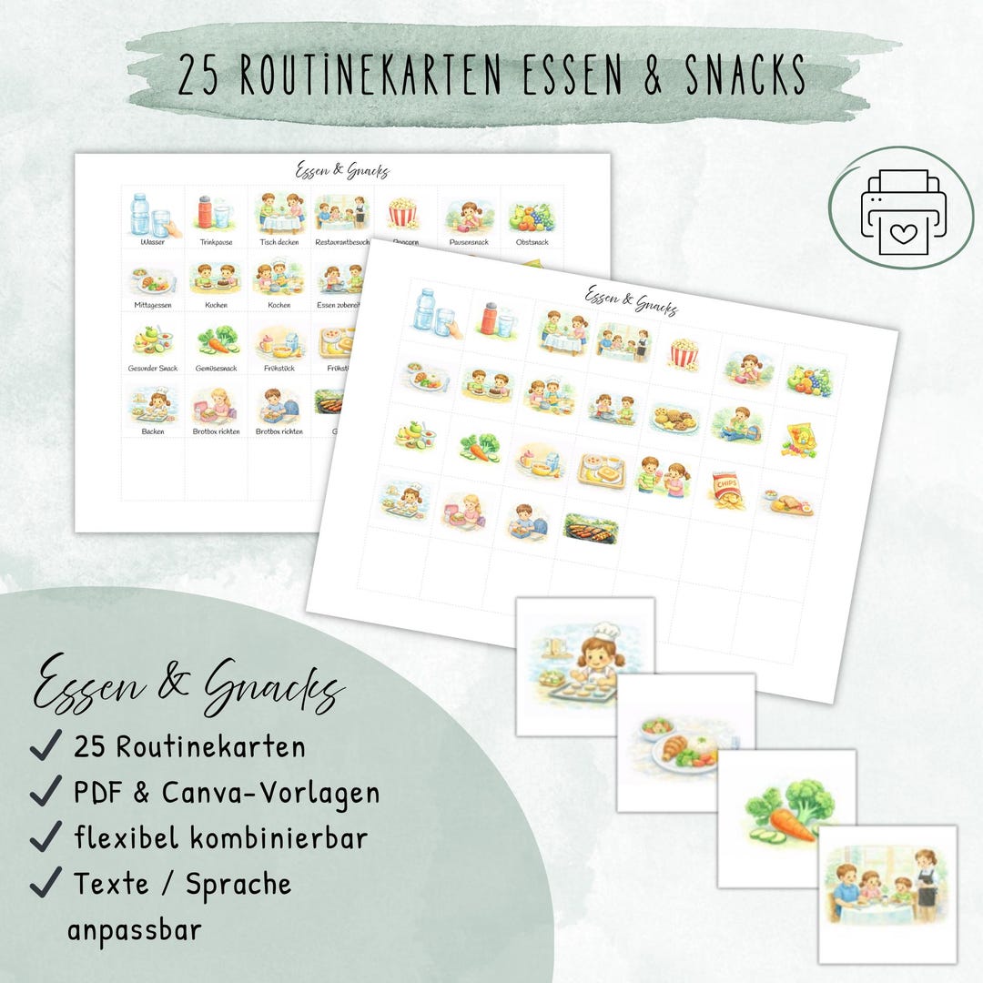 Lunch Routine Card Routine Cards for Meals and Snacks for Children | 25 Visual Routine ...
