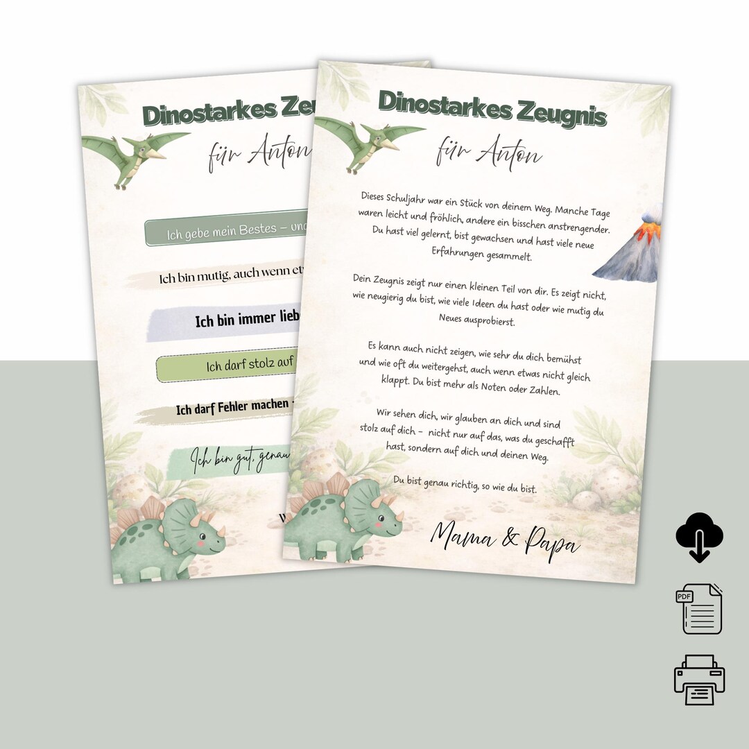 Dinosaur-themed Report Card for Children – a Charming Alternative ...
