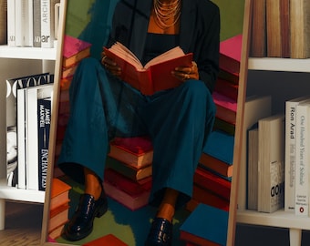 Afrocentric Wall Art, Maximalist Book Lover Gift, Modern Dopamine Decor (Digital Download)