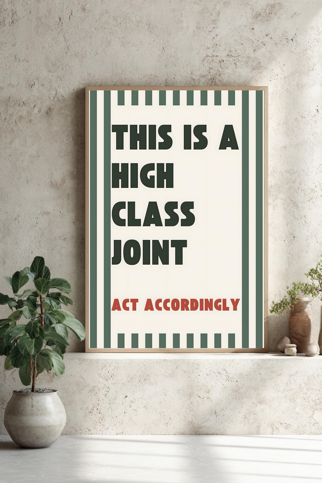This is a High Class Joint Poster, Funny Retro Quote Wall Art, Dopamine ...