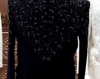 Black Jodhpuri Bandhgala Suit, Men's Embroidered  Wedding Indo Western.