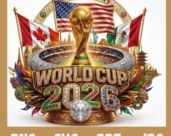 2026年ワールドカップSVG PNGバンドル、アメリカ・カナダ・メキシコサッカートロフィーデザイン、サッカーファン向けCricut＆昇華プリントファイル