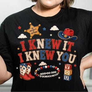 Retro Toy Story 5 PNG, ich wusste es, ich kannte Sie PNG, Western Cowgirl Stiefel, Freundschaft Armband Shirt Design, Disney Trip 2026 Sublimationsdatei Bild 1