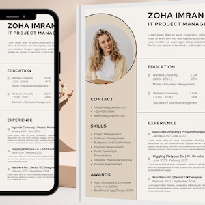 ATS Resume Template, Minimalist CV Design for Word, Google Docs & Pages, Editable Professional Resume