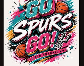 Go Spurs Go PNG, Retro Basketball Shirt Design, San Antonio Sportgrafik, Spieltag Sublimation Digitaler Download