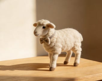 大きなユニークな粘土羊/子羊の釉薬をかけた陶器の彫刻。素朴な形と