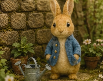 Tiny Needle Felt Bunny, Handmade Wool Rabbit Decor, Cottagecore Bunny Figurine, Whimsical Spring Animal, Cozy Handmade Keepsake
