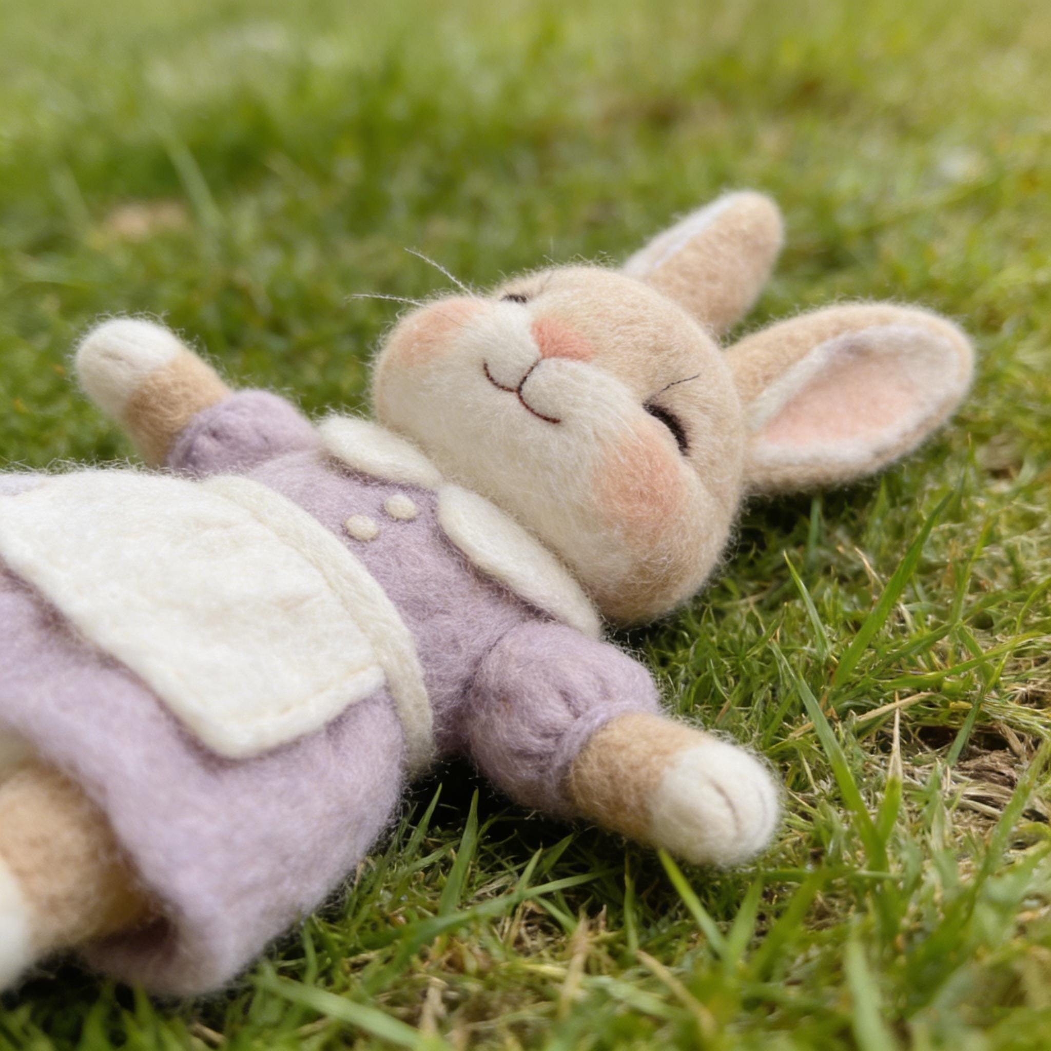 Needlefilter Peter Rabbit Needle Felted Bunny Doll, Handmade Felt Rabbit Figurine, Cottagecore ...