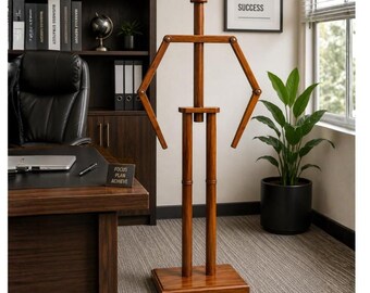 Wooden Valet Stand, Clothes Butler, Suit Organizer, Garment Rack, Bedroom Office Storage