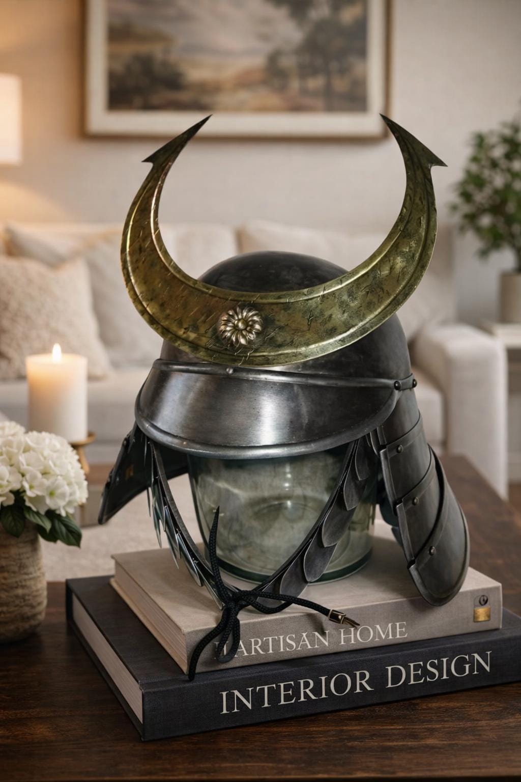 18GA Steel Samurai Helmet With Horns – Japanese Kabuto Replica