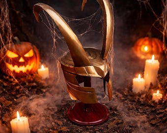 Loki Horned Helmet – Norse God of Mischief Inspired Steel Helmet for Cosplay, LARP & Display
