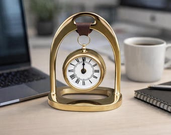 Vintage Metal Desk Clock – Hanging Roman Numeral Timepiece